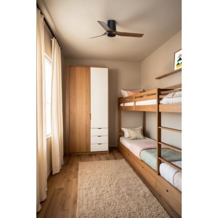 FARO 33835WT - Stropni ventilator MINI PUNT TUB S rjava/črna pr. 90 cm Wi-Fi Tuya + Daljinski upravljalnik