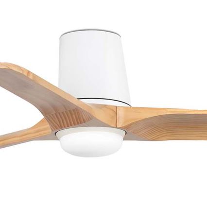 FARO 33836WT-1TW - LED Zatemnitveni stropni ventilator HEYWOOD TUB S LED/10W/230V 2700/4000/6000K bor/bela pr. 90 cm Wi-Fi Tuya + Daljinski upravljalnik