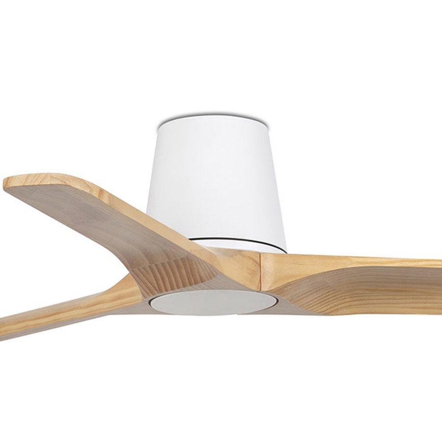 FARO 33836WT - Stropni ventilator HEYWOOD TUB S bor/bela pr. 90 cm Wi-Fi Tuya + Daljinski upravljalnik