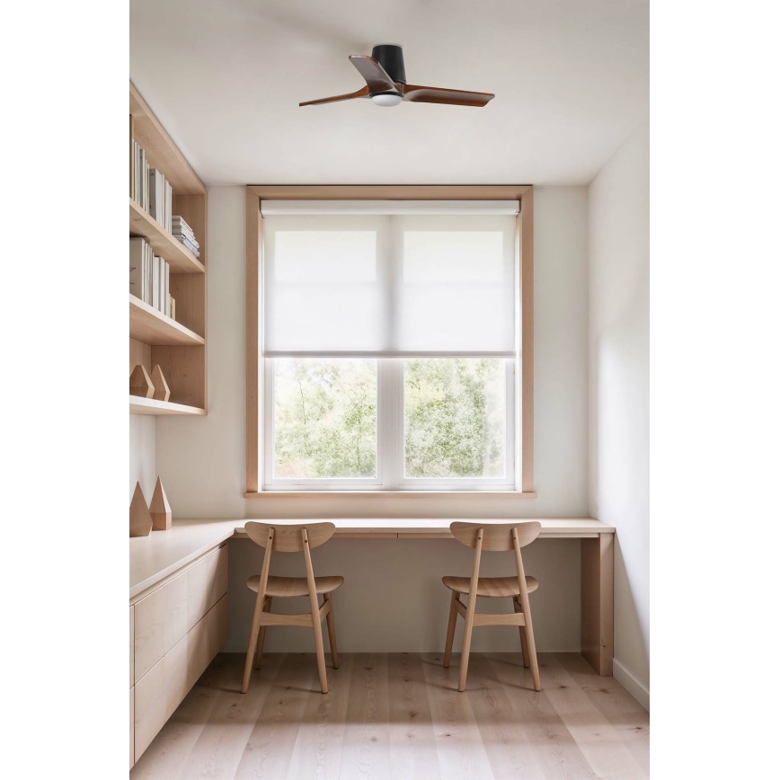 FARO 33837-1TW - LED Zatemnitveni stropni ventilator HEYWOOD TUB S LED/10W/230V 2700/4000/6000K bor/črna pr. 90 cm + Daljinski upravljalnik