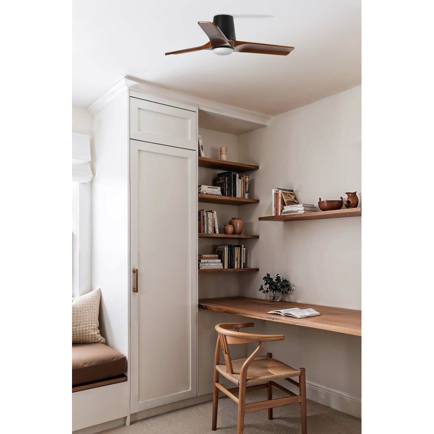 FARO 33837WT-1TW - LED zatemnitveni stropni ventilator HEYWOOD TUB S LED/10W/230V 2700/4000/6000K borovca/bela premer 90 cm Wi-Fi Tuya + daljinski upravljalnik