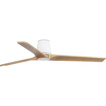 FARO 33838 - Stropni ventilator HEYWOOD TUB L bor/bela pr. 132 cm + Daljinski upravljalnik