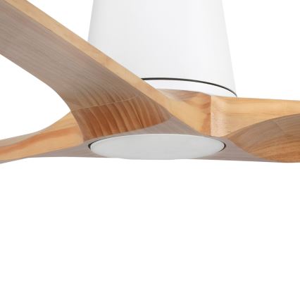 FARO 33838 - Stropni ventilator HEYWOOD TUB L bor/bela pr. 132 cm + Daljinski upravljalnik