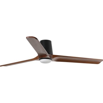FARO 33839WT-1TW - LED Zatemnitveni stropni ventilator HEYWOOD TUB L LED/10W/230V 2700/4000/6000K bor/črna pr. 132 cm Wi-Fi Tuya + Daljinski upravljalnik