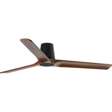 FARO 33839WT - Stropni ventilator HEYWOOD TUB L bor/črna pr. 132 cm Wi-Fi Tuya + Daljinski upravljalnik