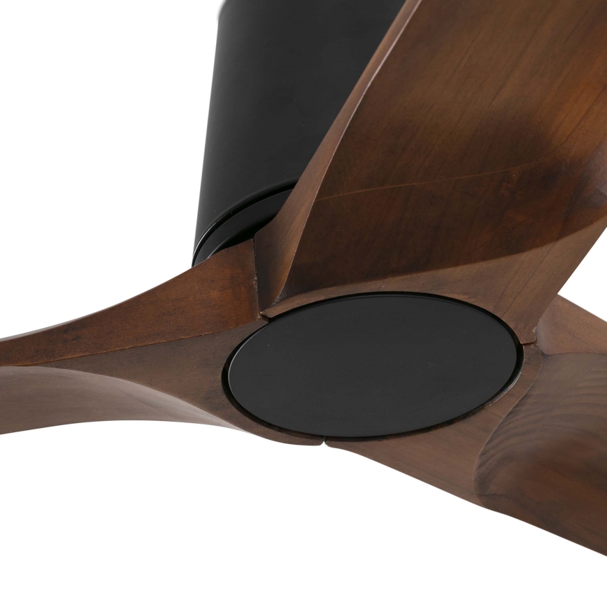 FARO 33839WT - Stropni ventilator HEYWOOD TUB L borovca/črna premer 132 cm Wi-Fi Tuya + daljinski upravljalnik