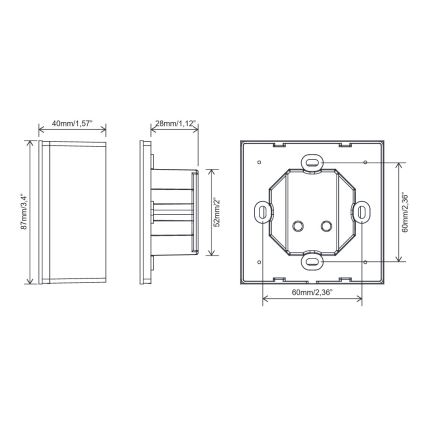 FARO 33988 - Stenski dotikavni krmilnik za stropne ventilatorje 230 V, črn