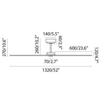 FARO 34100 - Stropni ventilator MILOS črna + Daljinski upravljalnik