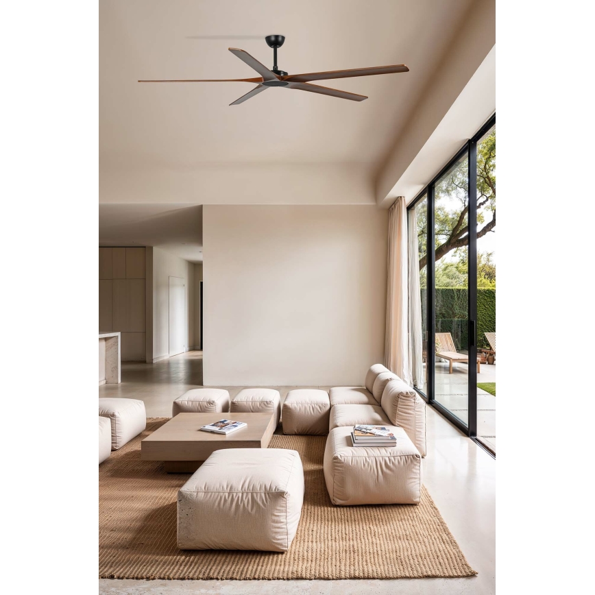 FARO 34190WT - Stropni ventilator BIGWOOD XL bor/črna pr. 200 cm Wi-Fi Tuya + Daljinski upravljalnik