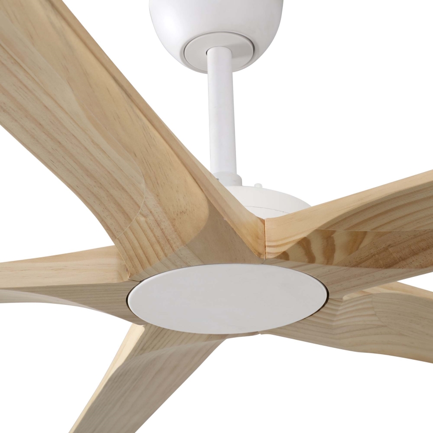 FARO 34191WT - Stropni ventilator BIGWOOD XL bor/bela pr. 200 cm Wi-Fi Tuya + Daljinski upravljalnik