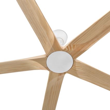 FARO 34191WT - Stropni ventilator BIGWOOD XL bor/bela pr. 200 cm Wi-Fi Tuya + Daljinski upravljalnik