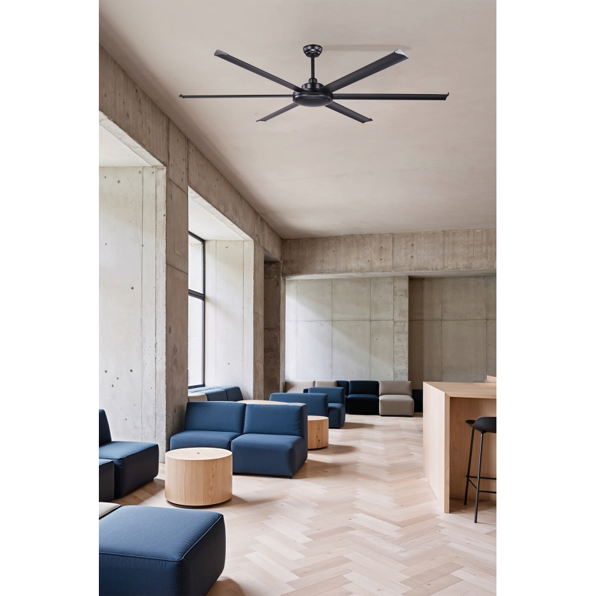 FARO 34203 - Stropni ventilator ROTTERDAM XL črna pr. 200 cm + Daljinski upravljalnik