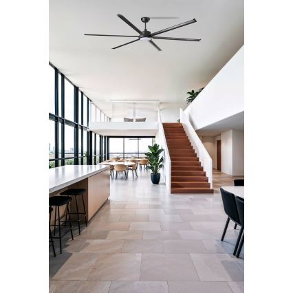 FARO 34207-130 - LED Zatemnitveni stropni ventilator ROTTERDAM XXL LED/32W/230V črna pr. 250 cm + Daljinski upravljalnik