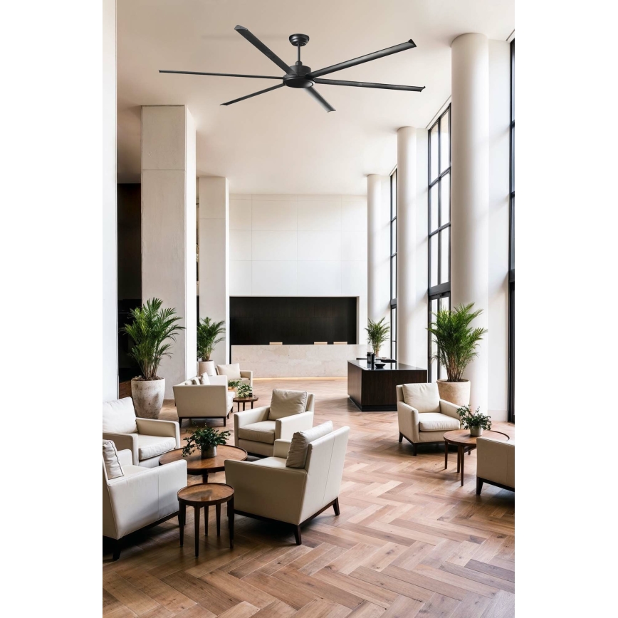 FARO 34207 - Stropni ventilator ROTTERDAM XXL črna pr. 250 cm + Daljinski upravljalnik