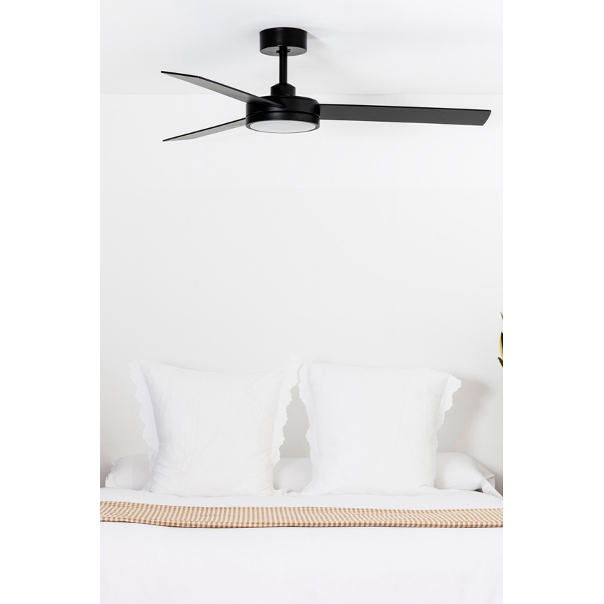 FARO 34261 - LED Stropni ventilator BARTH LED/24W/230V črna + Daljinski upravljalnik