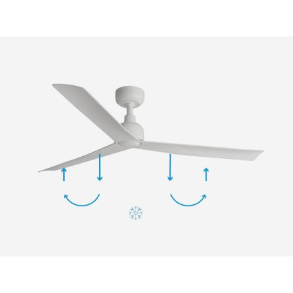 FARO 34274 - Stropni ventilator MARINE M bela pr. 125 cm IP44 + Daljinski upravljalnik