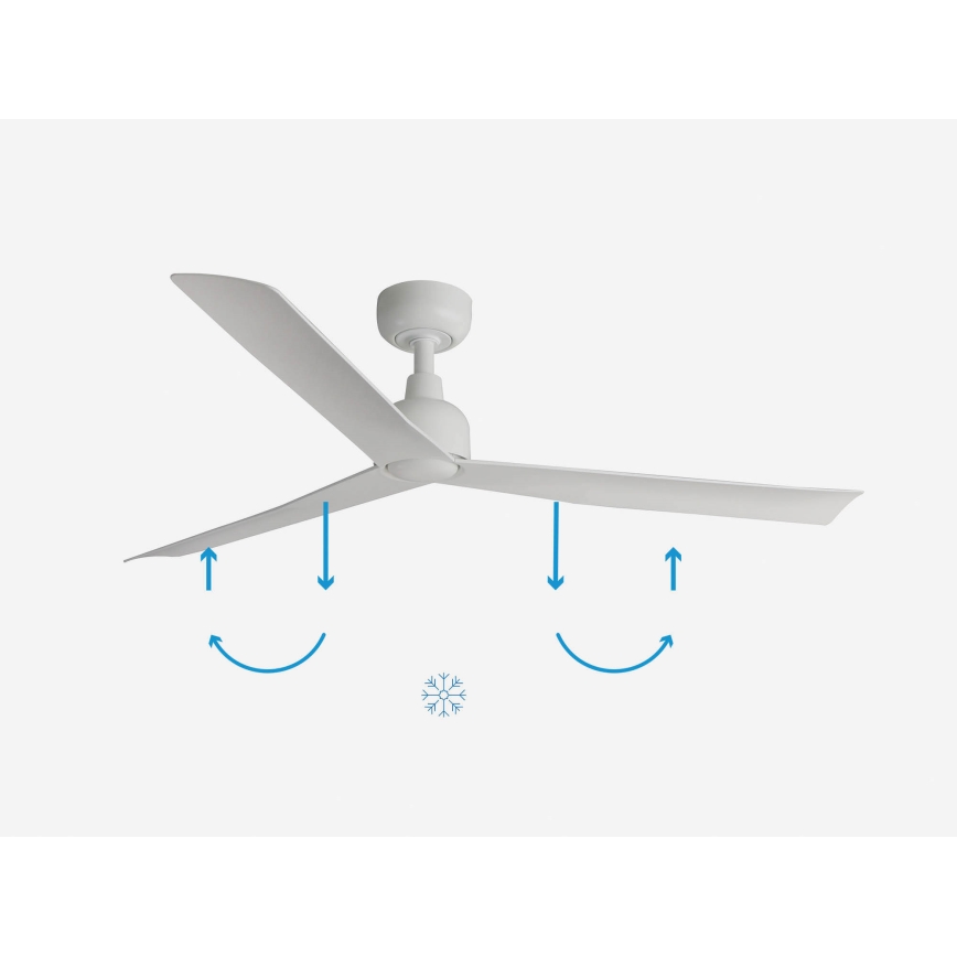 FARO 34274 - Stropni ventilator MARINE M bela pr. 125 cm IP44 + Daljinski upravljalnik