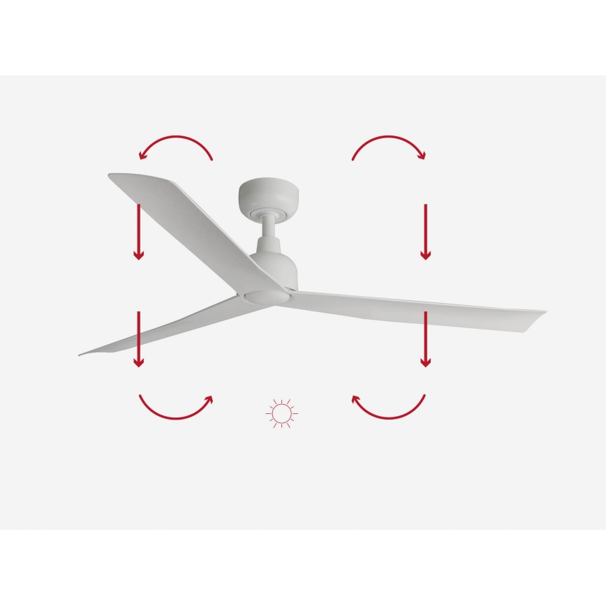 FARO 34274 - Stropni ventilator MARINE M bela pr. 125 cm IP44 + Daljinski upravljalnik