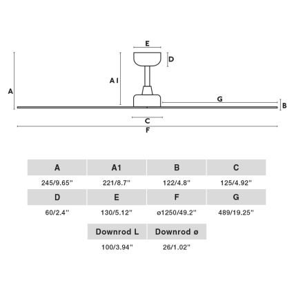 FARO 34274 - Stropni ventilator MARINE M bela premer 125 cm IP44 + daljinski upravljalnik