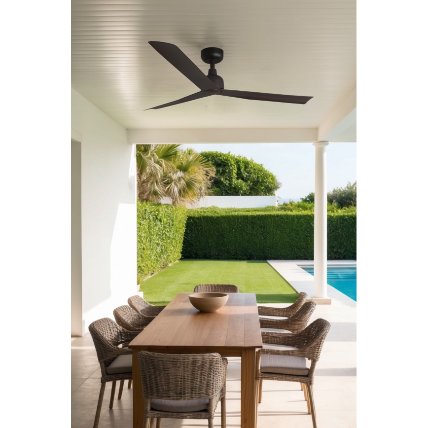 FARO 34275 - Stropni ventilator MARINE M rjava pr. 125 cm IP44 + Daljinski upravljalnik