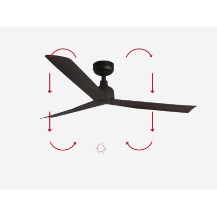 FARO 34275 - Stropni ventilator MARINE M rjava pr. 125 cm IP44 + Daljinski upravljalnik