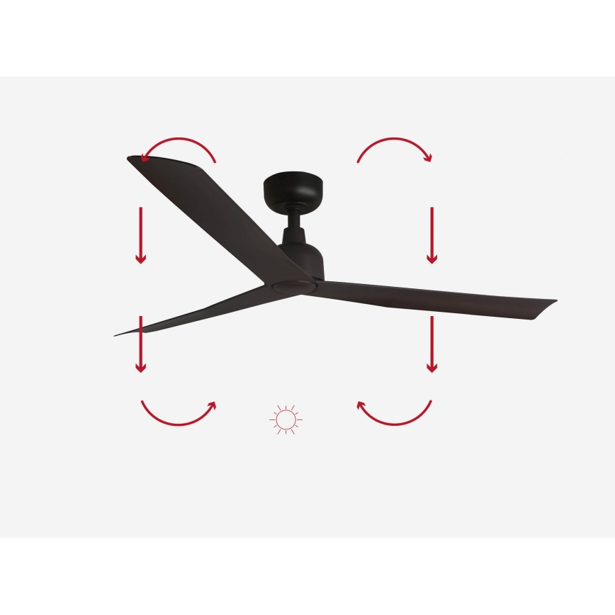 FARO 34275 - Stropni ventilator MARINE M rjava pr. 125 cm IP44 + Daljinski upravljalnik