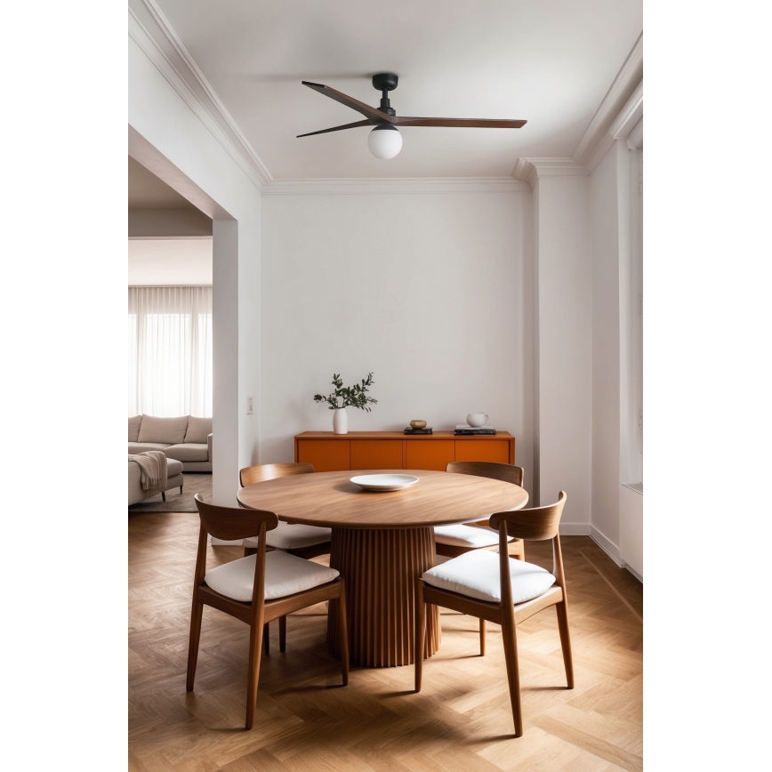 FARO 34276-11L - Stropni ventilator KLIM L 1xE27/15W/230V les/črna pr. 150 cm + Daljinski upravljalnik