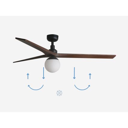 FARO 34276-11L - Stropni ventilator KLIM L 1xE27/15W/230V les/črna pr. 150 cm + Daljinski upravljalnik