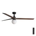 FARO 34276-11L - Stropni ventilator KLIM L 1xE27/15W/230V oreh/črna pr. 150 cm + Daljinski upravljalnik