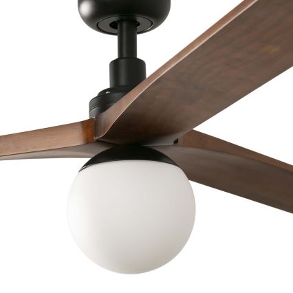 FARO 34276WT-11L - Stropni ventilator KLIM L 1xE27/15W/230V les/črna pr. 150 cm Wi-Fi Tuya + Daljinski upravljalnik