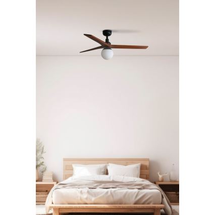 FARO 34277-11L - Stropni ventilator KLIM M 1xE27/15W/230V les/črna pr. 125 cm + Daljinski upravljalnik