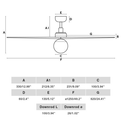 FARO 34277-11L - Stropni ventilator KLIM M 1xE27/15W/230V les/črna pr. 125 cm + Daljinski upravljalnik