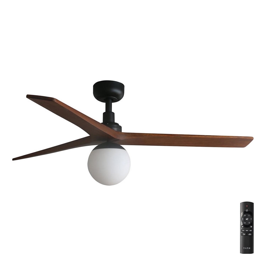 FARO 34277-11L - Stropni ventilator KLIM M 1xE27/15W/230V les/črna pr. 125 cm + Daljinski upravljalnik