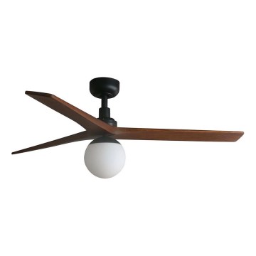 FARO 34277WT-11L - Stropni ventilator KLIM M 1xE27/15W/230V les/črna pr. 125 cm Wi-Fi Tuya + Daljinski upravljalnik