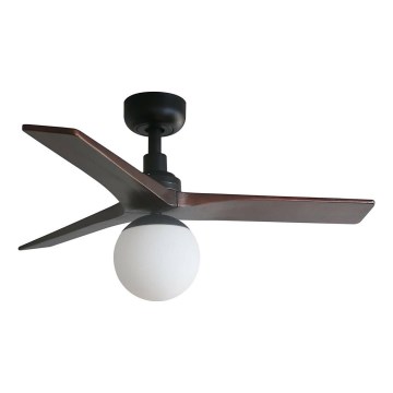 FARO 34278WT-11L - Stropni ventilator KLIM S 1xE27/15W/230V les/črna pr. 92,5 cm Wi-Fi Tuya + Daljinski upravljalnik