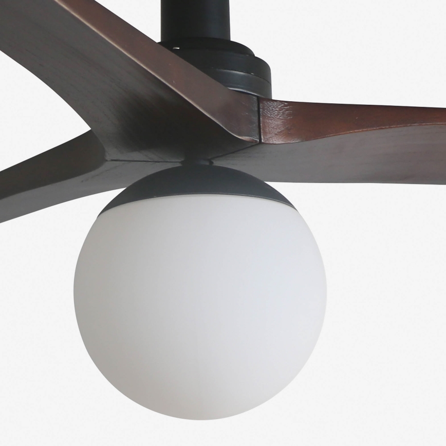FARO 34278WT-11L - Stropni ventilator KLIM S 1xE27/15W/230V les/črna pr. 92,5 cm Wi-Fi Tuya + Daljinski upravljalnik