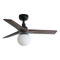 FARO 34278WT-11L - Stropni ventilator KLIM S 1xE27/15W/230V oreh/črna pr. 92,5 cm Wi-Fi Tuya + Daljinski upravljalnik