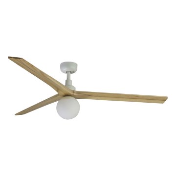 FARO 34279WT-11L - Stropni ventilator KLIM L 1xE27/15W/230V les/bela pr. 150 cm Wi-Fi Tuya + Daljinski upravljalnik