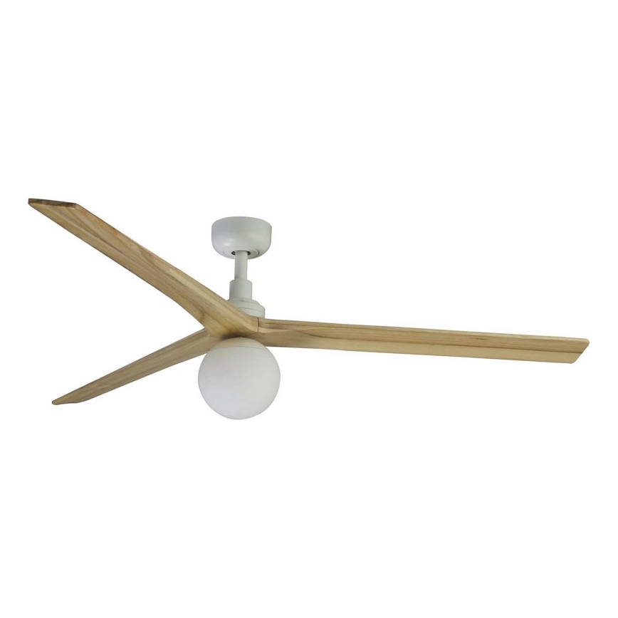 FARO 34279WT-11L - Stropni ventilator KLIM L 1xE27/15W/230V les/bela pr. 150 cm Wi-Fi Tuya + Daljinski upravljalnik