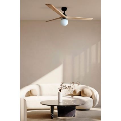 FARO 34279WT-11L - Stropni ventilator KLIM L 1xE27/15W/230V les/bela pr. 150 cm Wi-Fi Tuya + Daljinski upravljalnik