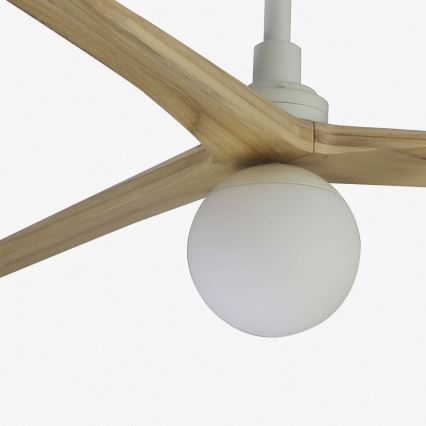 FARO 34279WT-11L - Stropni ventilator KLIM L 1xE27/15W/230V les/bela pr. 150 cm Wi-Fi Tuya + Daljinski upravljalnik