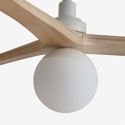 FARO 34280WT-11L - Stropni ventilator KLIM M 1xE27/15W/230V les/bela pr. 125 cm Wi-Fi Tuya + Daljinski upravljalnik