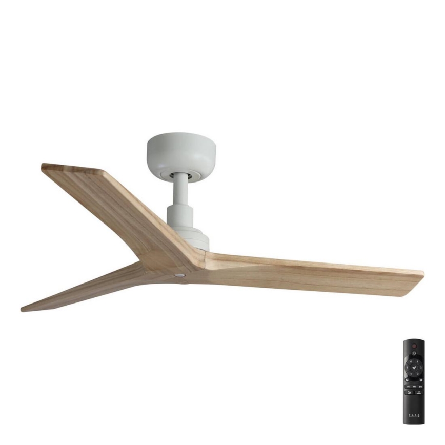 FARO 34281 - Stropni ventilator KLIM S rjava/bela pr. 92,5 cm + Daljinski upravljalnik