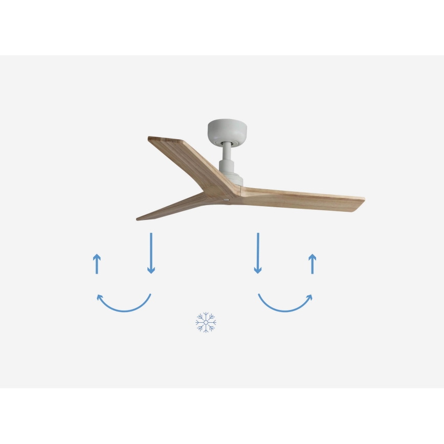 FARO 34281 - Stropni ventilator KLIM S rjava/bela pr. 92,5 cm + Daljinski upravljalnik