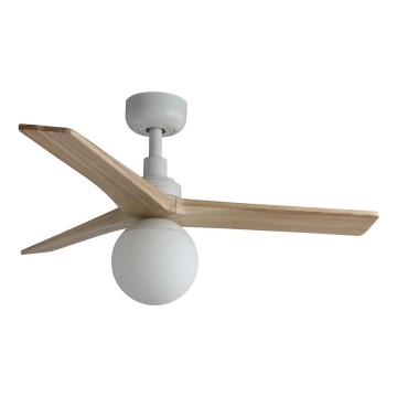 FARO 34281WT-11L - Stropni ventilator KLIM S 1xE27/15W/230V les/bela pr. 92,5 cm Wi-Fi Tuya + Daljinski upravljalnik
