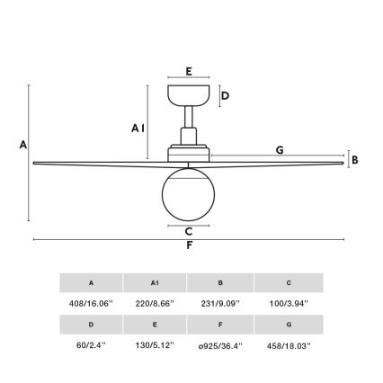 FARO 34281WT-11L - Stropni ventilator KLIM S 1xE27/15W/230V les/bela pr. 92,5 cm Wi-Fi Tuya + Daljinski upravljalnik