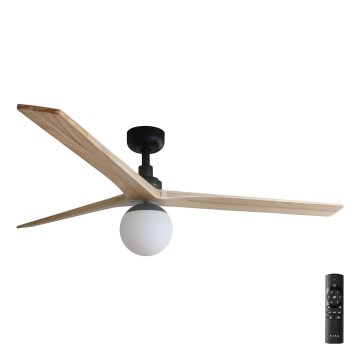 FARO 34282-11L - Stropni ventilator KLIM L 1xE27/15W/230V les/črna pr. 150 cm + Daljinski upravljalnik