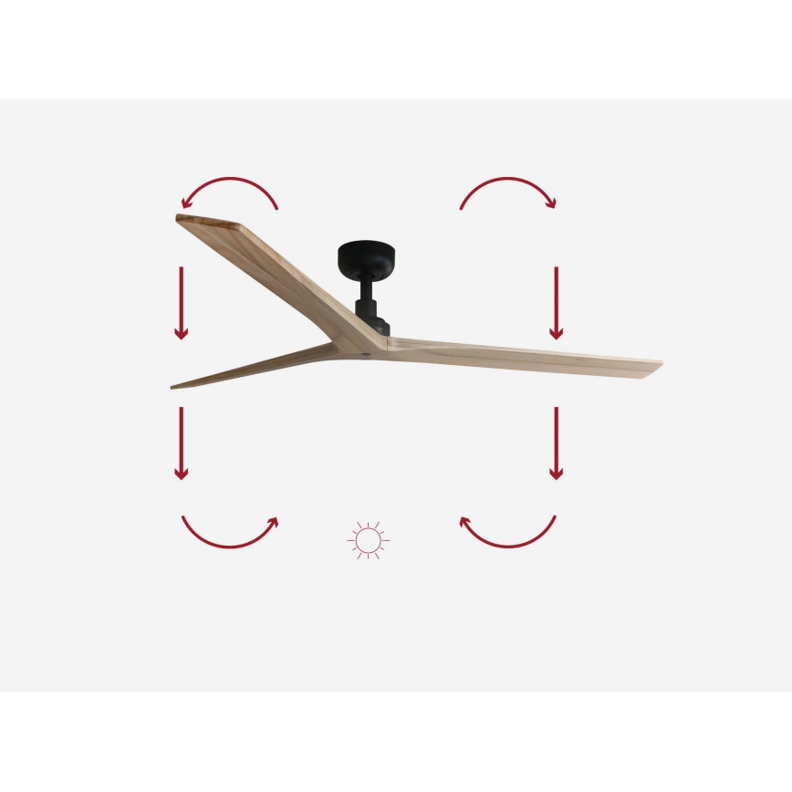 FARO 34282 - Stropni ventilator KLIM L rjava/črna pr. 150 cm + Daljinski upravljalnik