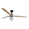 FARO 34282WT-11L - Stropni ventilator KLIM L 1xE27/15W/230V bor/črna pr. 150 cm Wi-Fi Tuya + Daljinski upravljalnik