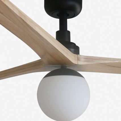 FARO 34282WT-11L - Stropni ventilator KLIM L 1xE27/15W/230V les/črna pr. 150 cm Wi-Fi Tuya + Daljinski upravljalnik